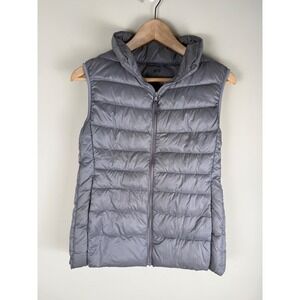 UNIQLO Women's Gray Down Puffer Sleeveless Vest Jacket Pockets Packable Medium